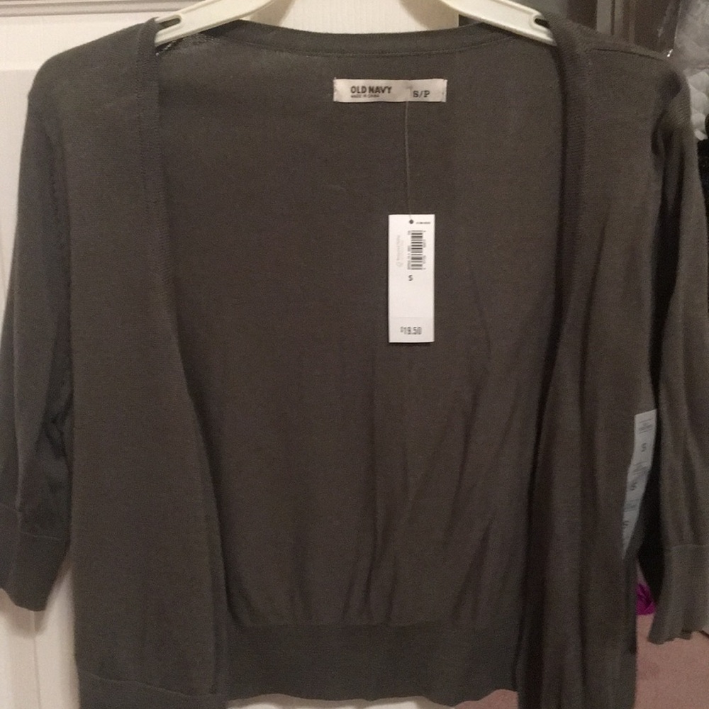 Green short length cardigan